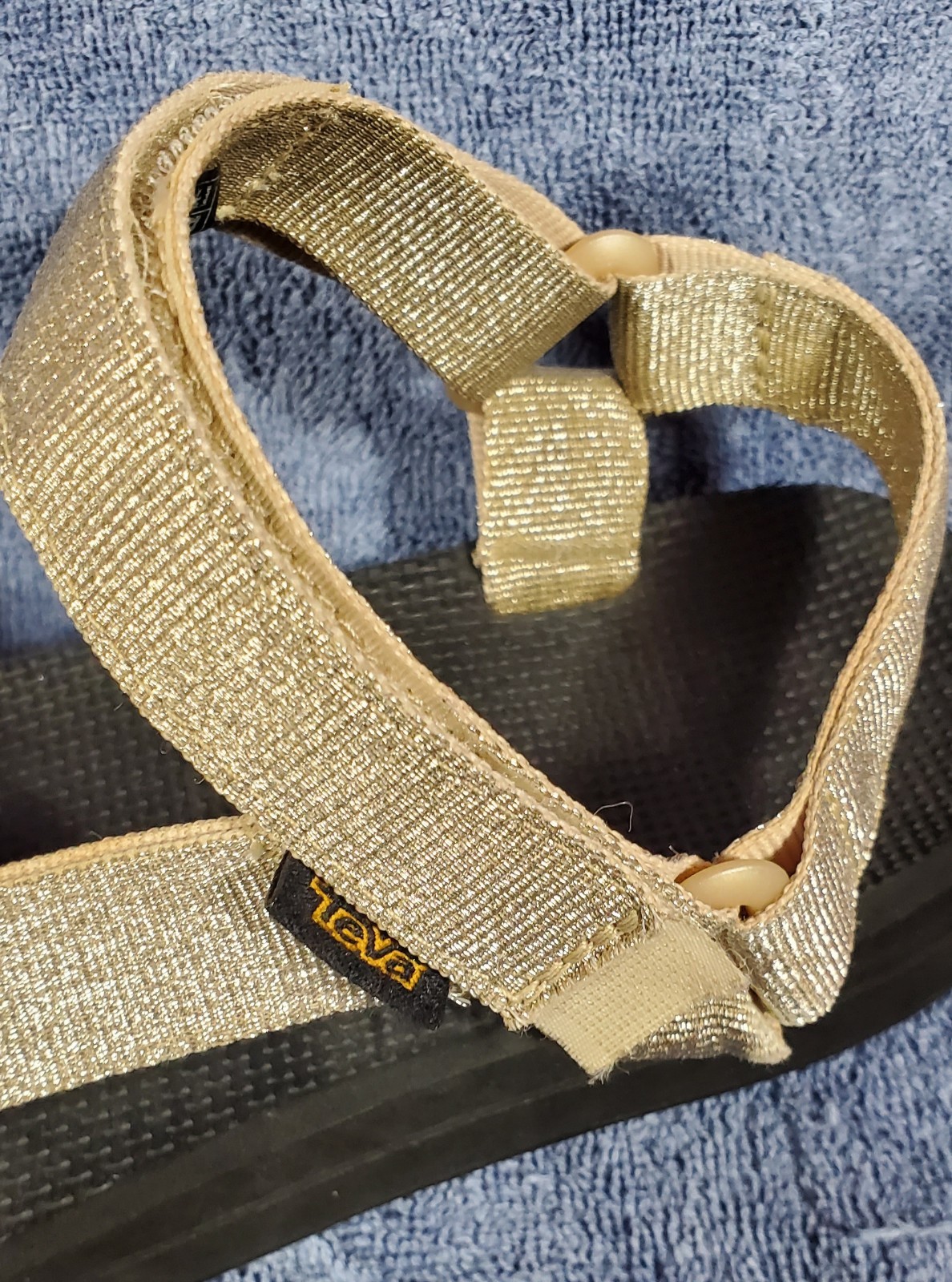 Teva Midform Universal 1090969 Metallic Champagne Ankle Strap Sandals US Size 10