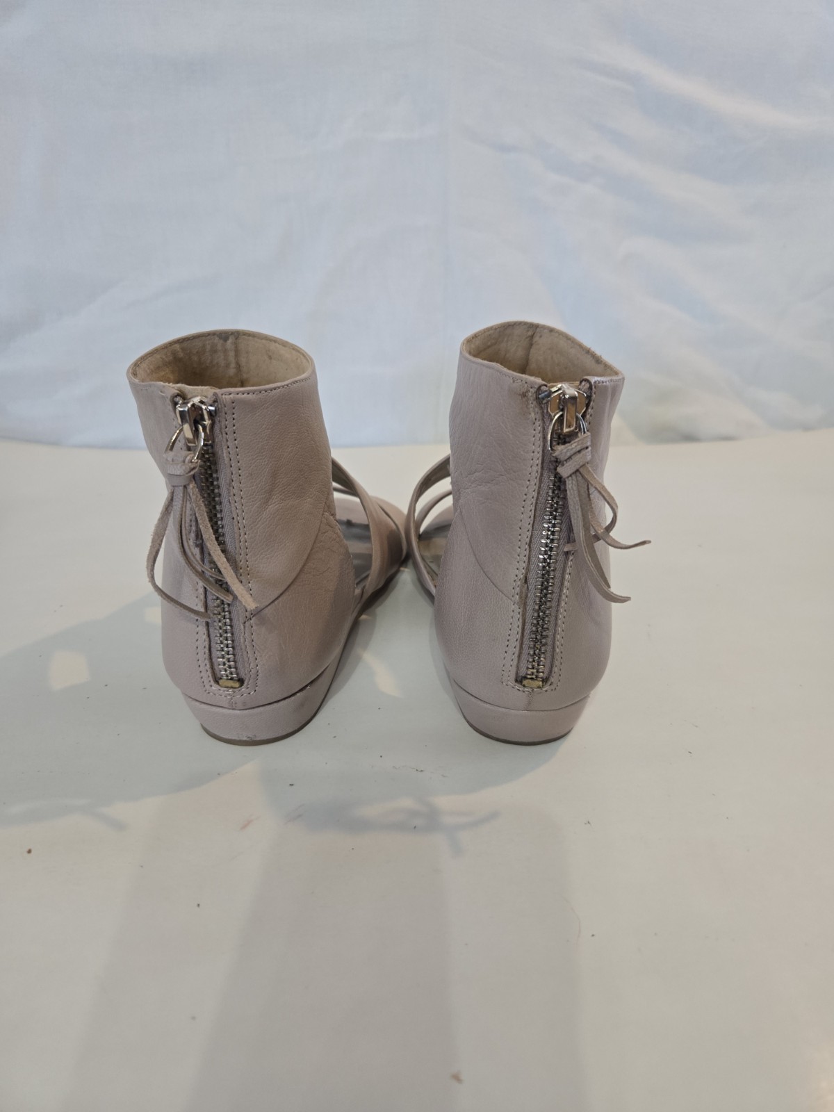 Nine West Sandal Beige Ankle Wrap Wedge Women’s Size 7.5 M