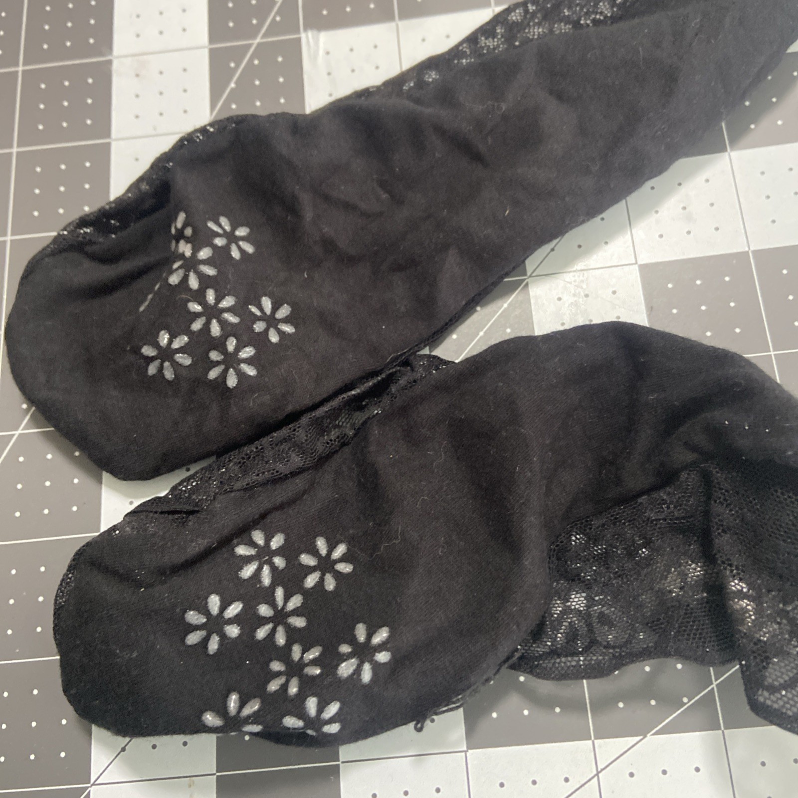 Silky toes ballerina Slippers With Lace Socks And Matching Bag size Large.
