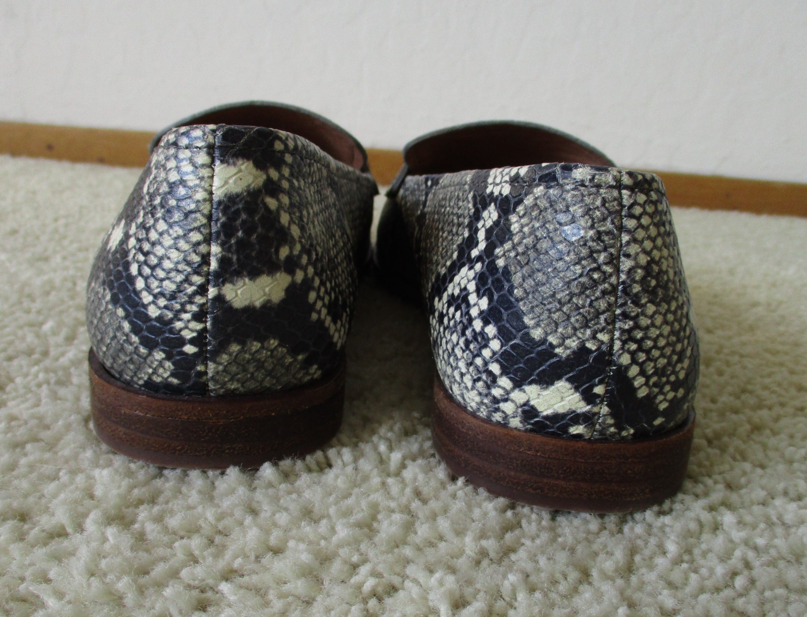 MADEWELL Alex Loafer Snake Print Leather Slip On Flats Women’s Size 7