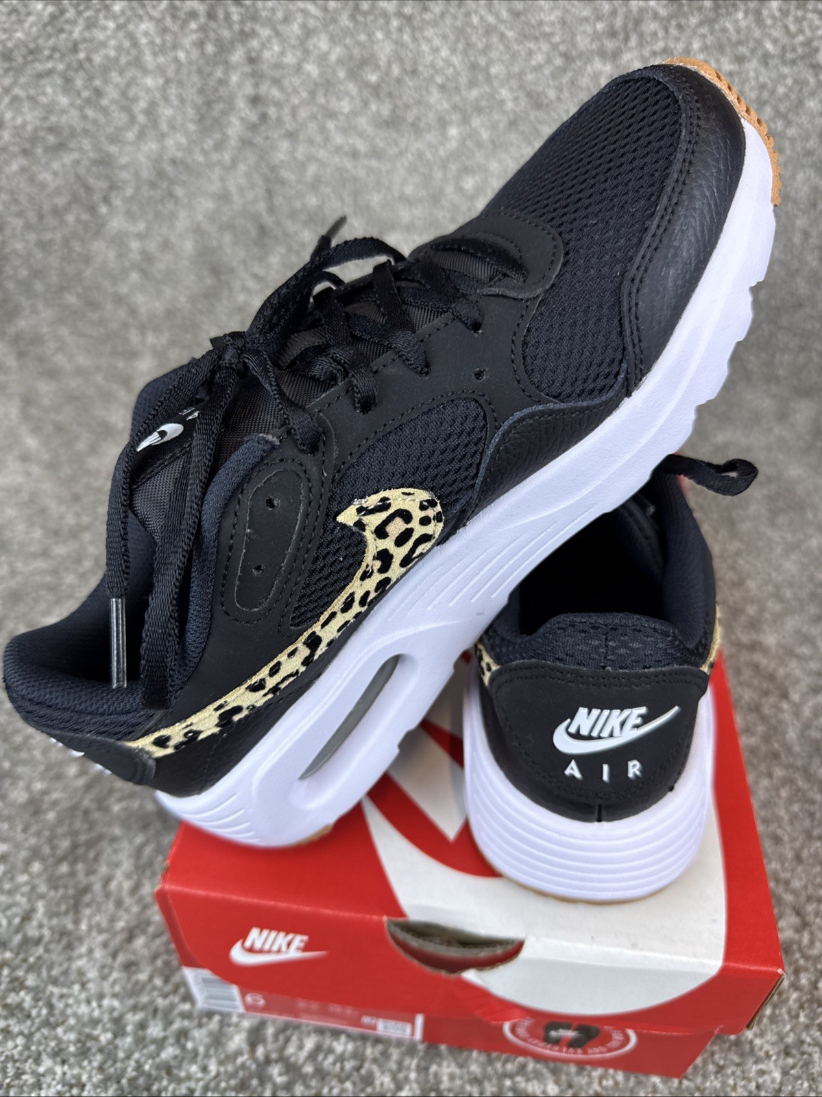 Nike Air Max SC Leopard Swoosh Women’s Black Animal Print Sneakers Sz 6 New