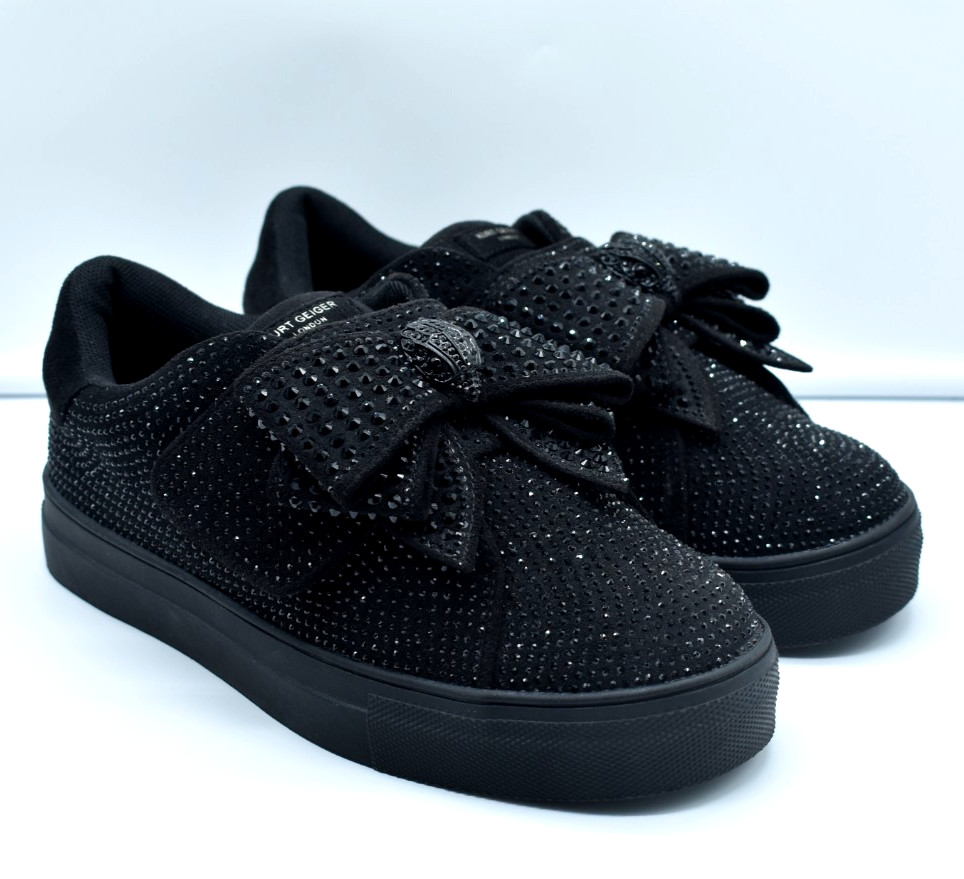 Kurt Geiger London Laney Crystal Embellished Bow Platform Sneakers EU 41 US 10