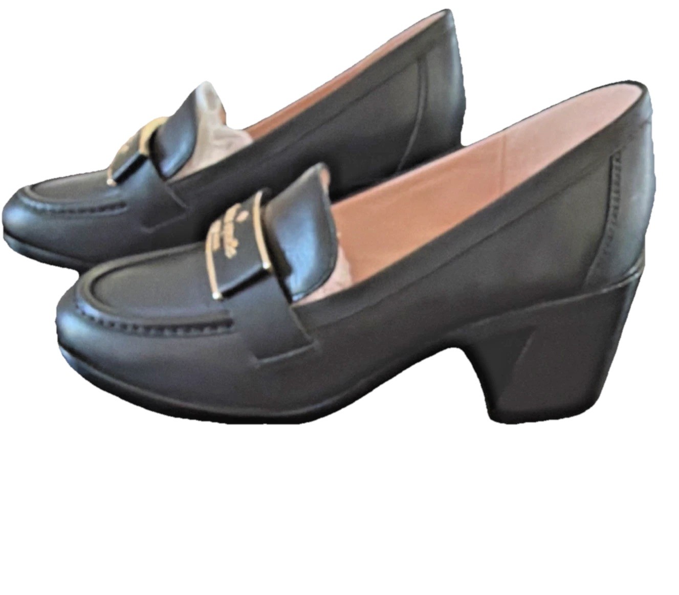 New in Box! Kate Spade New York Loafer Black Leather Block Heel Women’s Sz 6.5