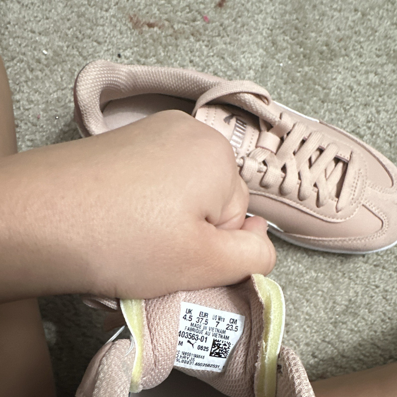 PUMA Women’s Pink/White Low Top Lace-Up Sneakers, Rubber Outsole 403563-01