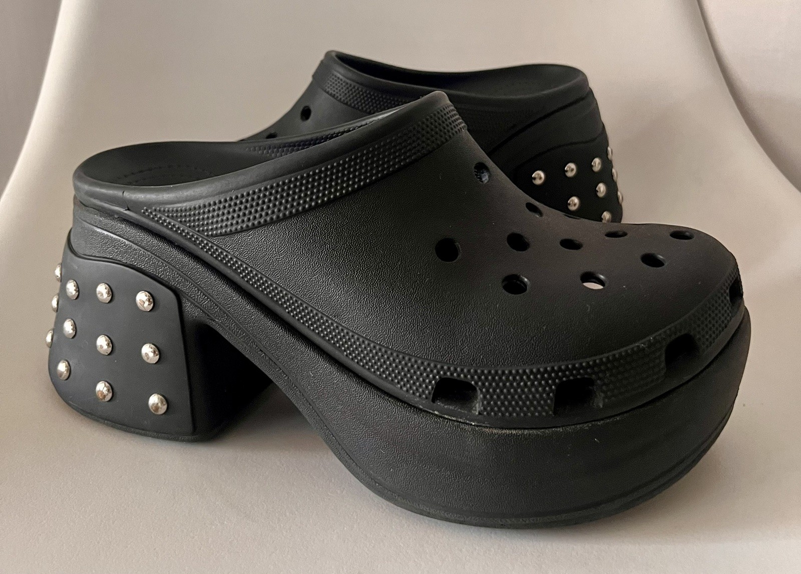 Crocs Siren Studded Platform Clogs Black Women’s 10 Men’s 8 Goth Punk Rare