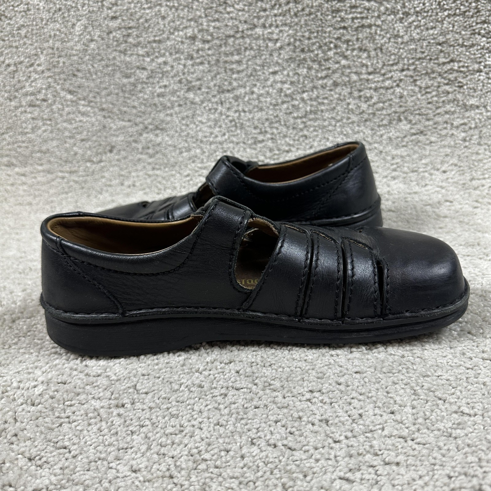Birkenstock Fisherman Sandals Womens Size 9 Black Leather EU 40 Buckle Germany