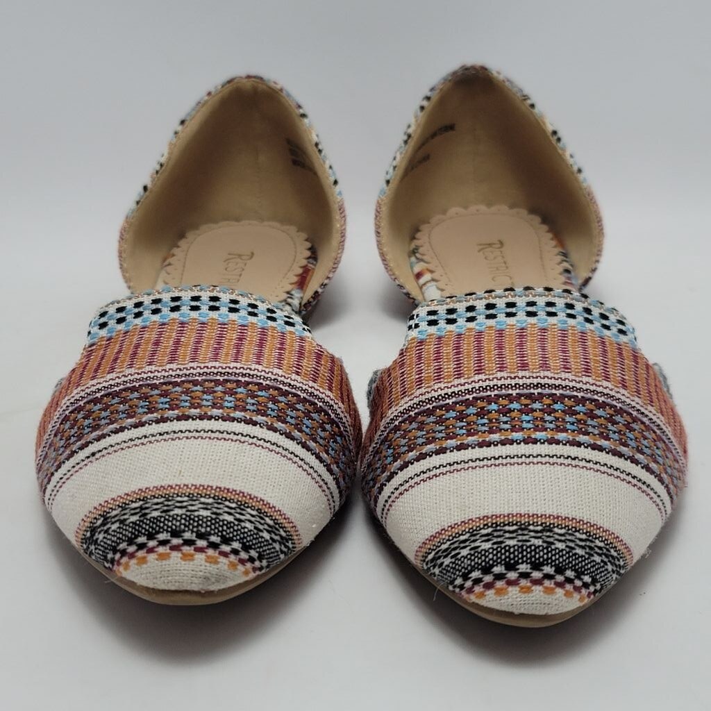 Women’s Restricted Multicolor Woven D’orsay Pointed Toe Flat Shoes Size 9