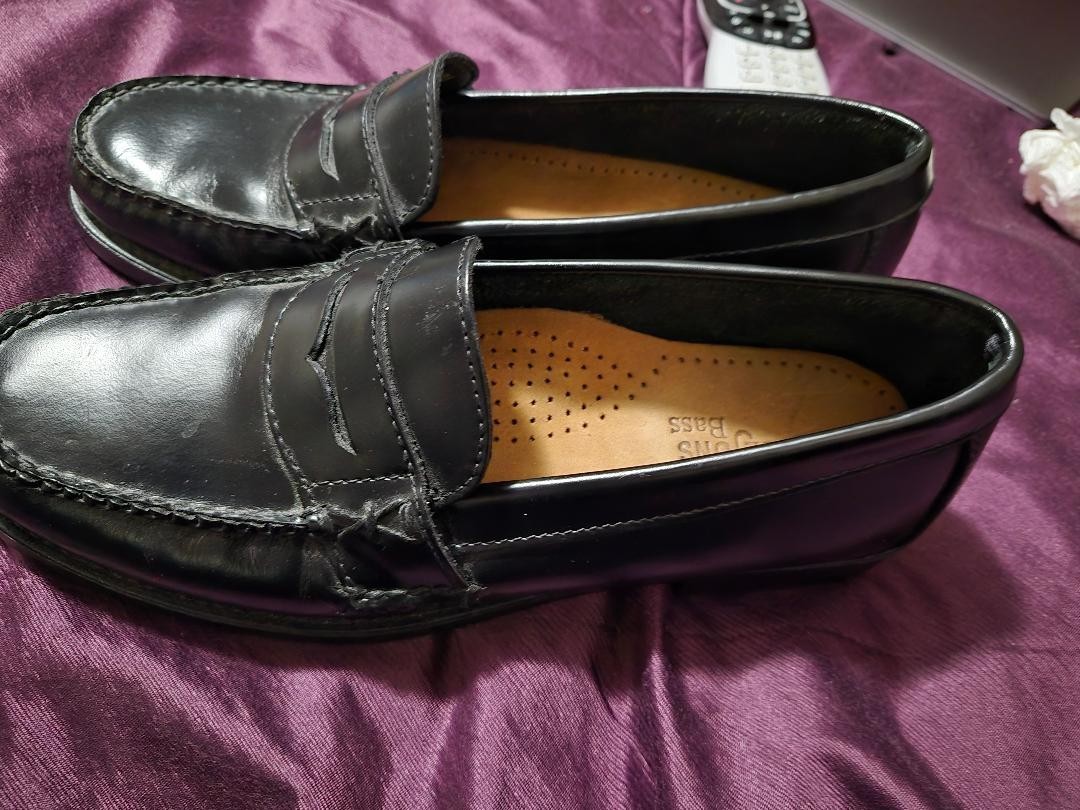 Weejuns GH Bass Katherine II Penny Loafers Womens 7M Black Leather Brand New.