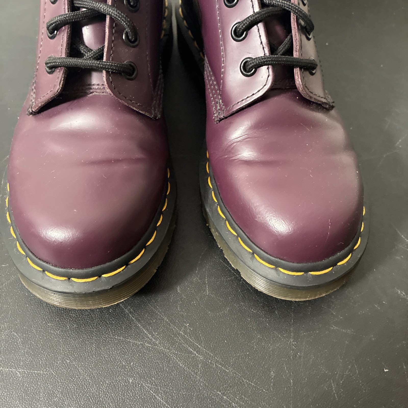 Dr. Martens Pascal Women’s Ankle Boots Smooth Purple 8-Eye Lace-Up Air Wair Sz 7
