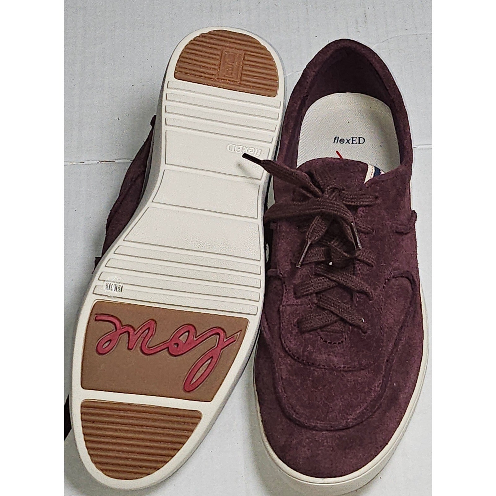 ED Ellen DeGeneres Akemi True Merlot Suede Lace Up Sneakers Womens 8.5M EU 38.5