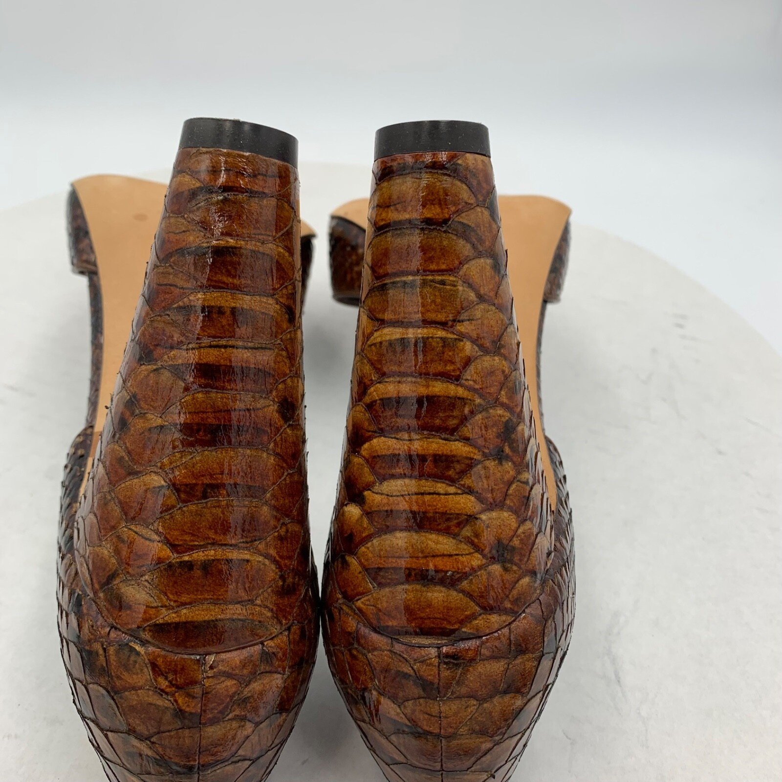 Tracy Reese Snakeskin D’Orsay Round Toe High Heels 39 1/2
