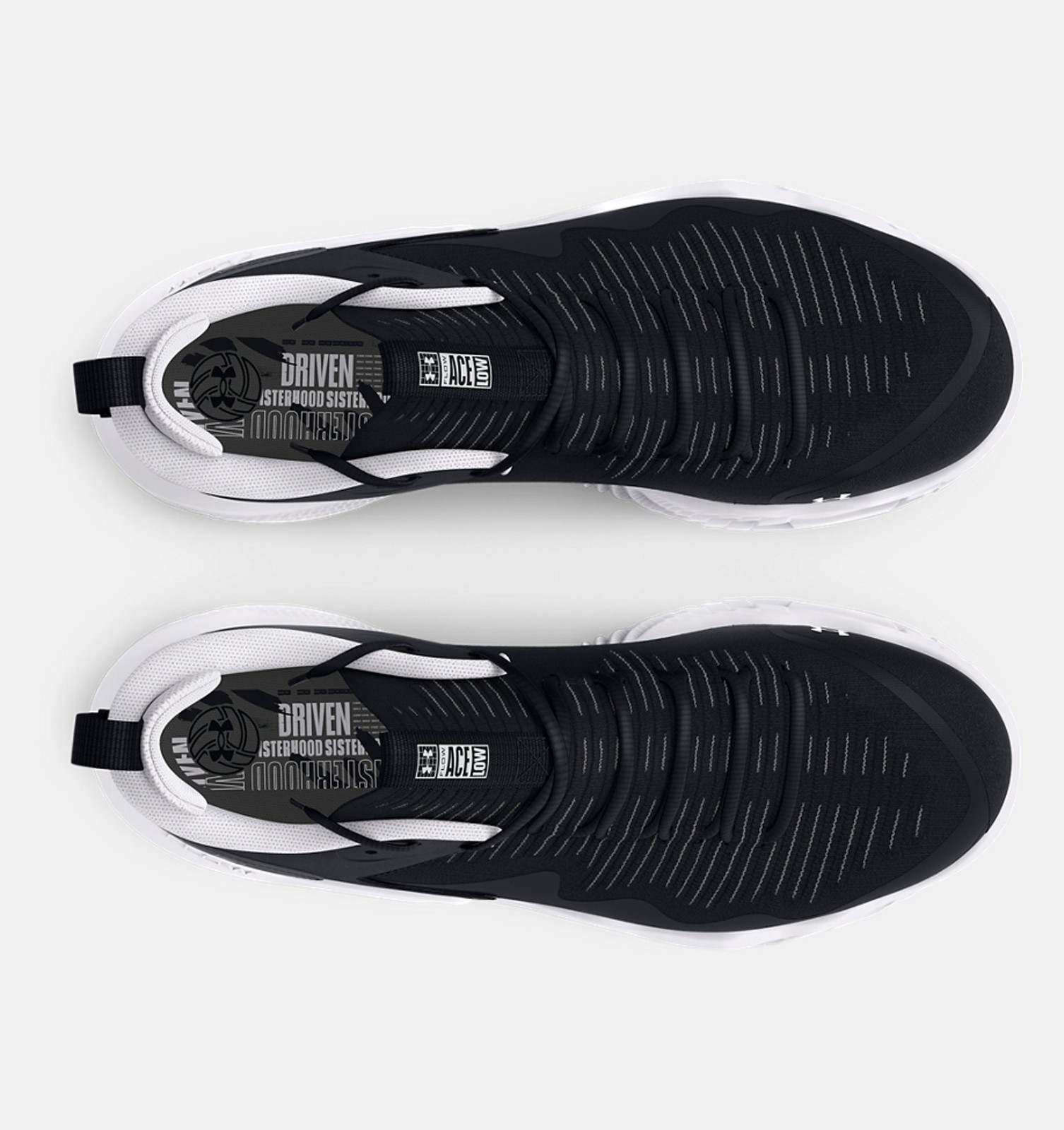 Under Armour Womens Flow Ace Low Black White Volleyball Court 3027084 UA NEW