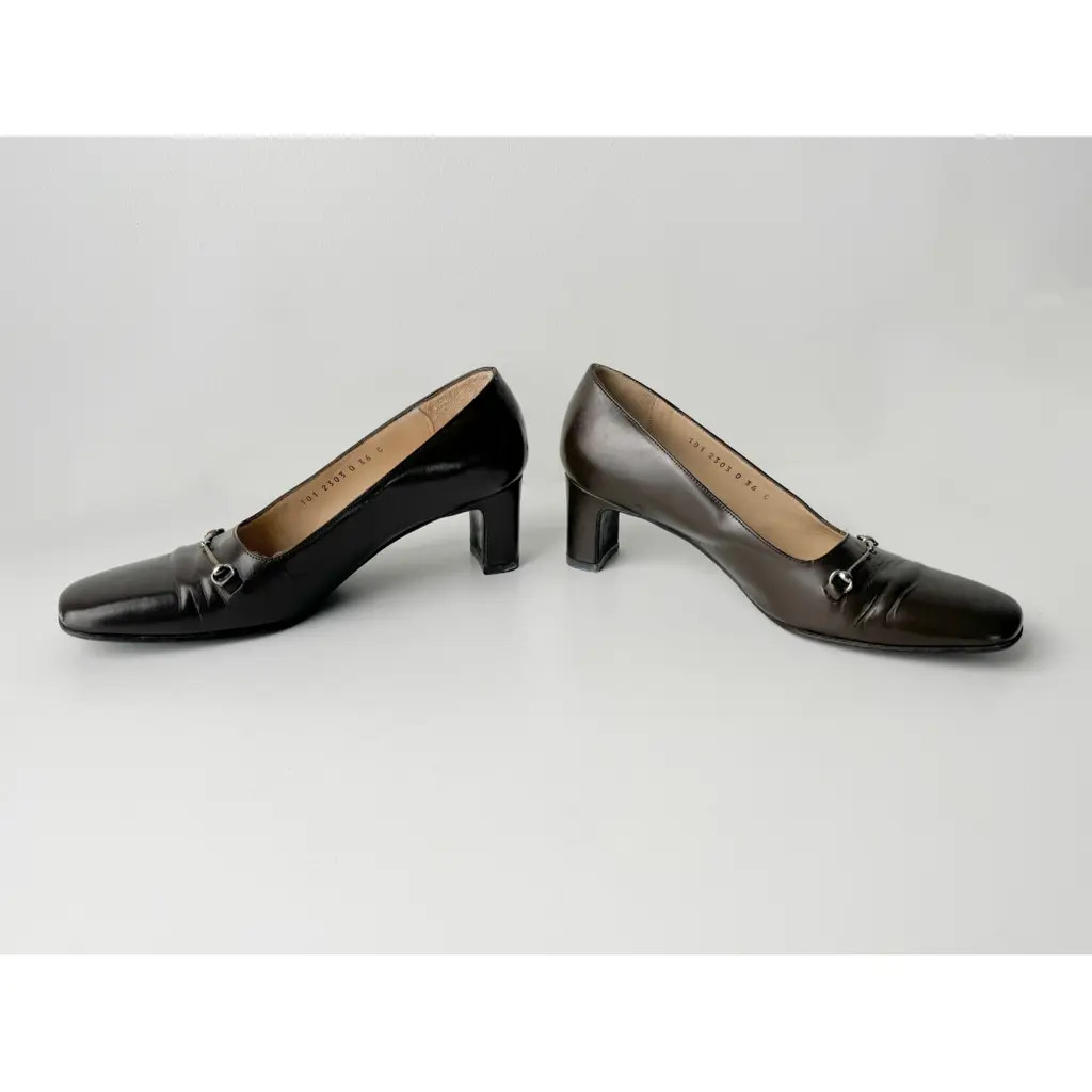 Vintage Gucci Dark Brown Leather Horsebit Pumps 36 (US 6.5)