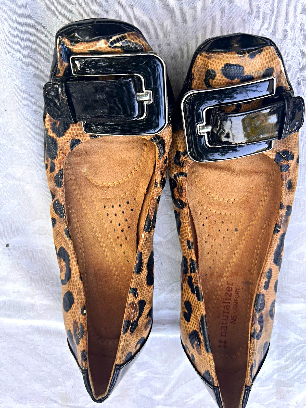 Naturalizer N5 Comfort Women’s Animal Print Leather Buckle Ballet Flats 12