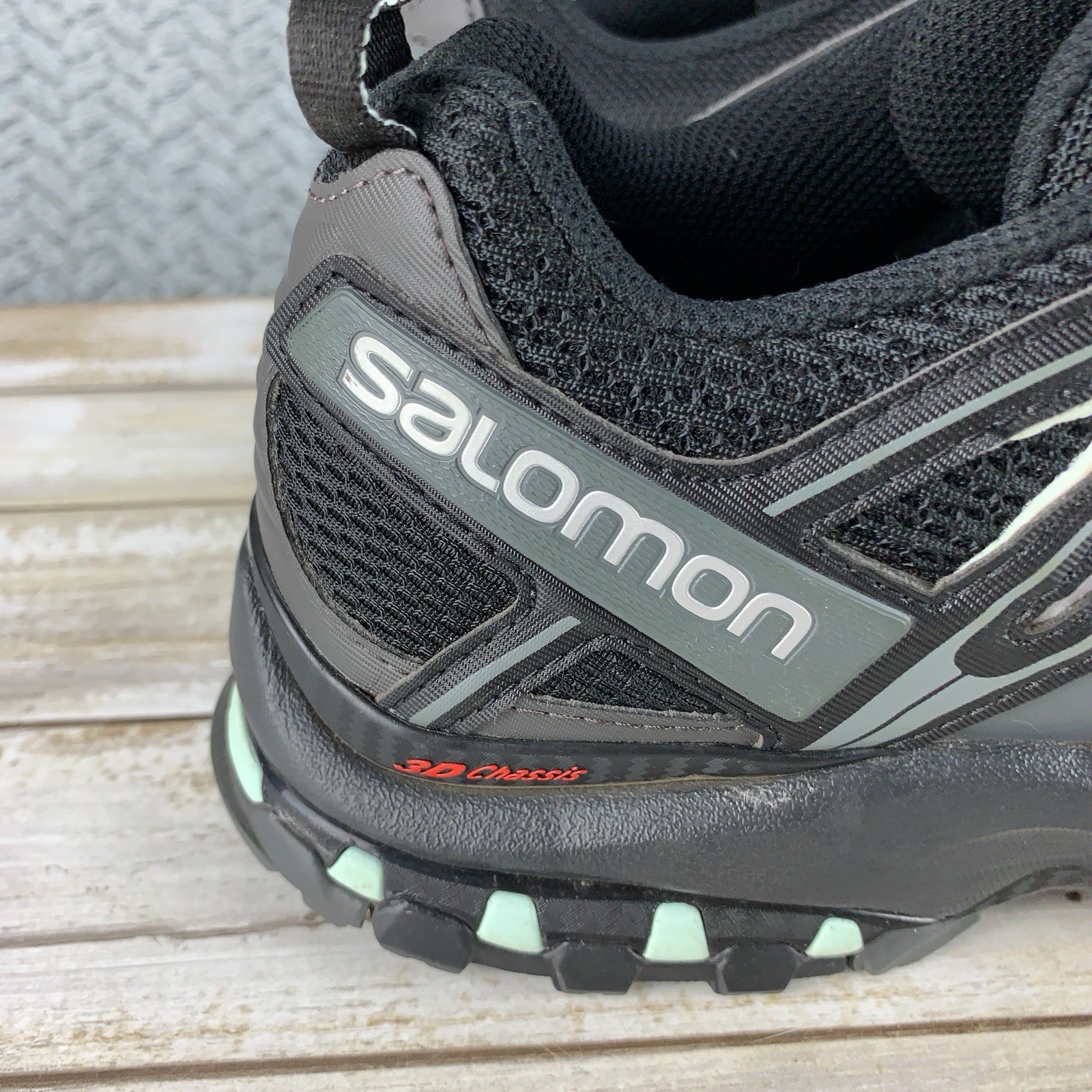 Salomon XA Pro 3D Black Trail Running Shoes Cinch Lace Contagrip Womens SZ 10.5