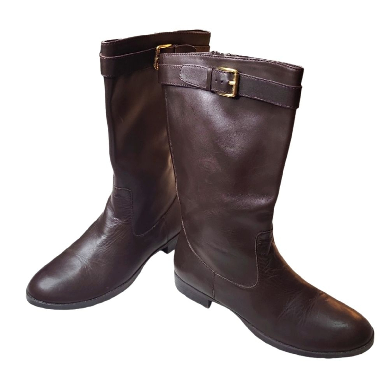 EUC Ralph Lauren women’s sorissa brown leather Boots 8M winter Fall Spring