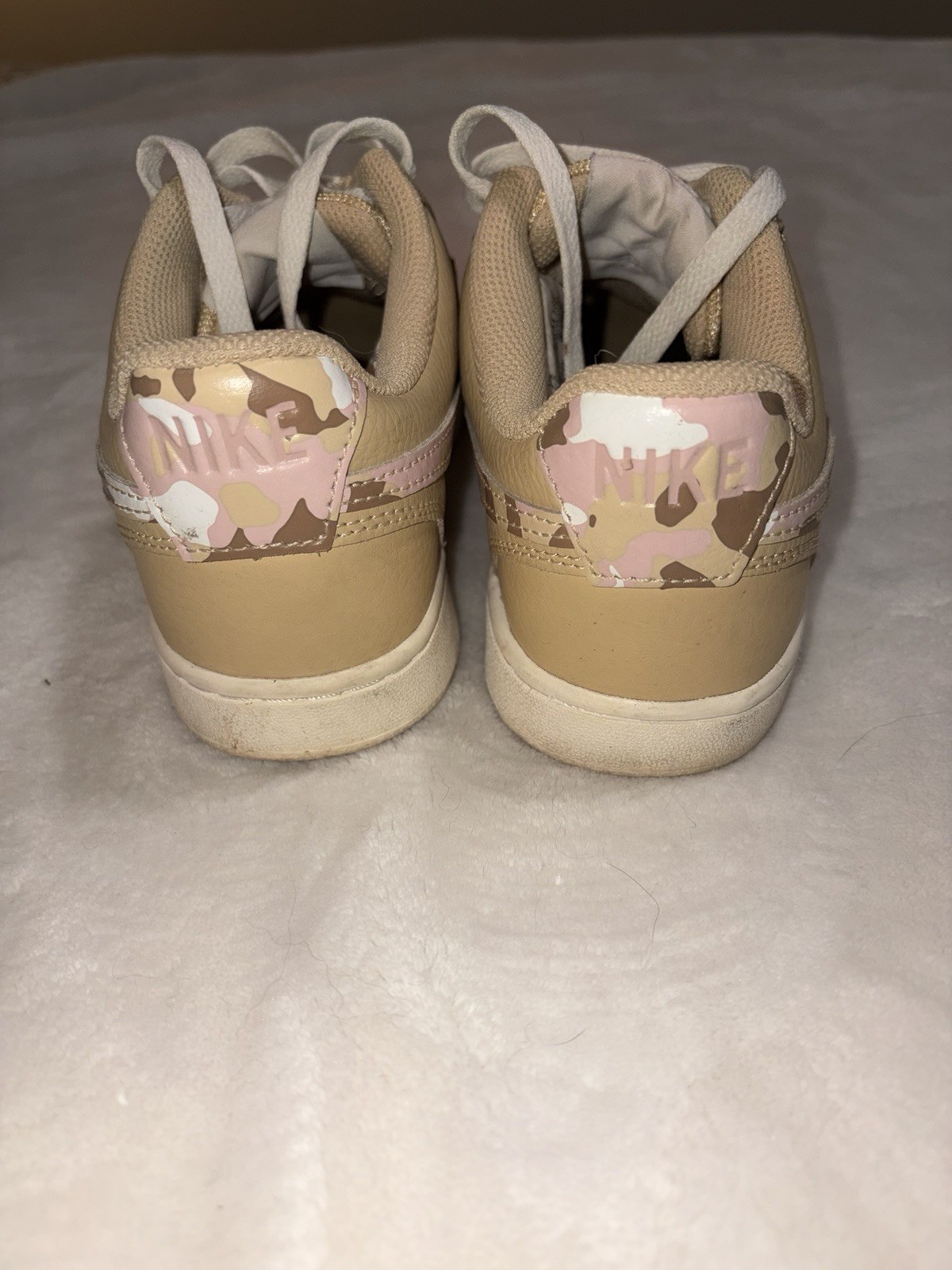 Nike Court Vision Low «Sesame Camo» Leather Sneakers DX3734-200 Beige/Pink