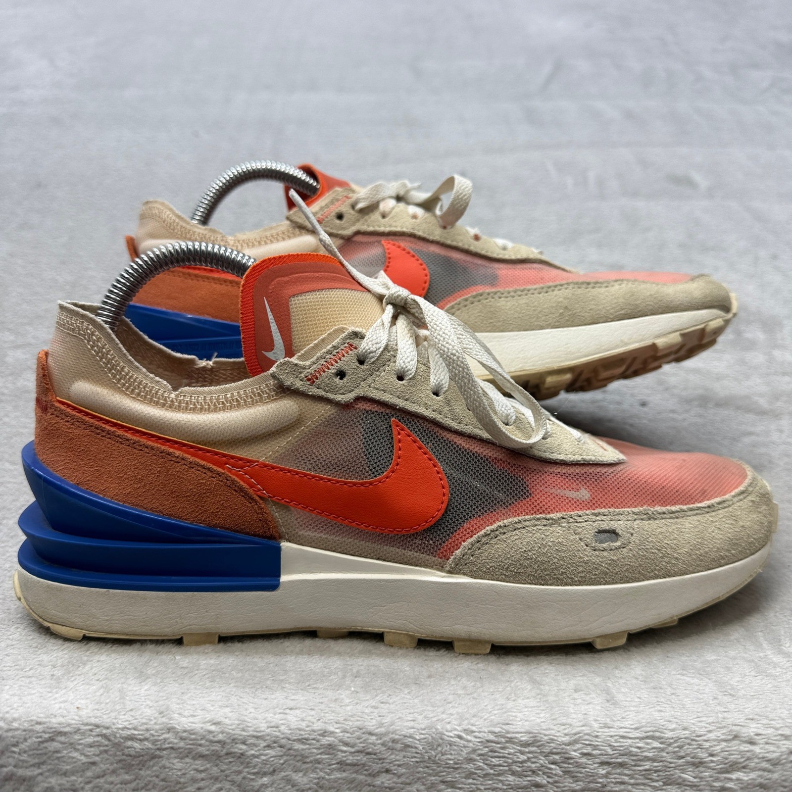 Nike Waffle One Sneakers Womens 10 Cashmere Orange Blue Mesh Suede DC2533-200