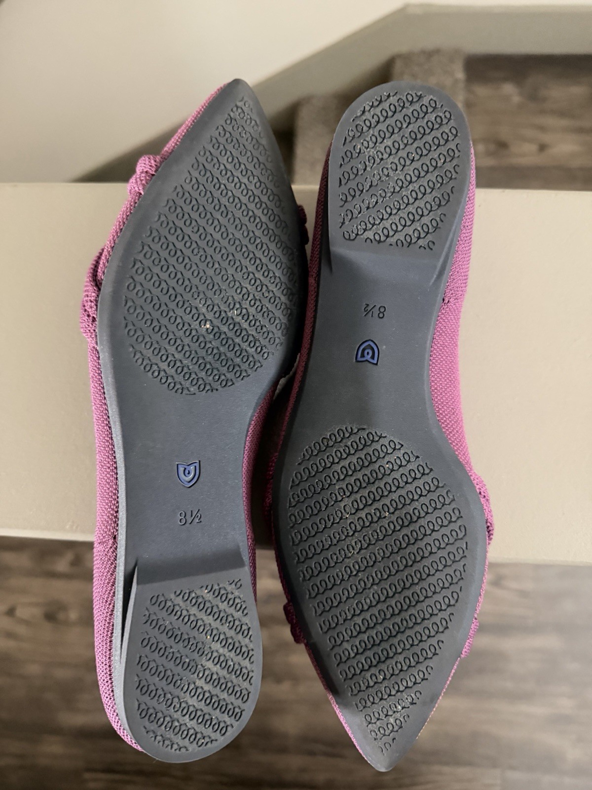 Rothy’s The Knot Point II Mauve Knit Pointed Toe Slip-On Flats Women’s 8.5