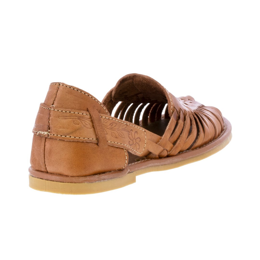 Womens Light Brown Sandals Real Woven Leather Mexican Authentic Huaraches Closed