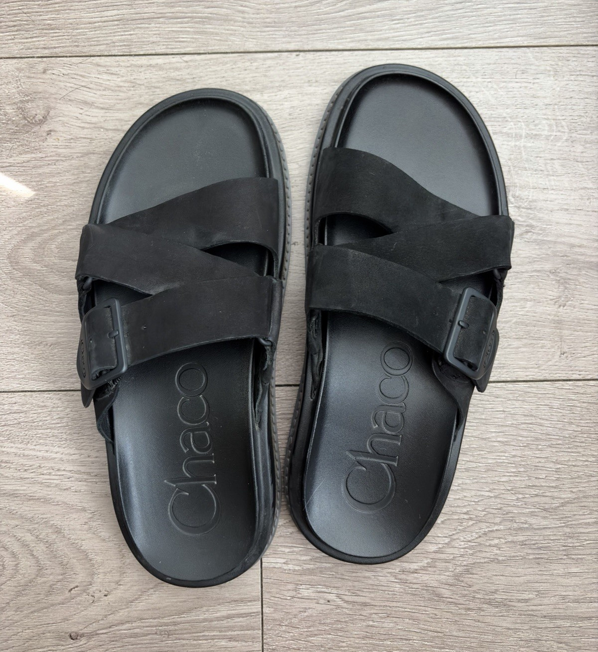 Chaco Townes Slide Sandal Women’s 8M Black Leather Buckle Straps JCH109694Z