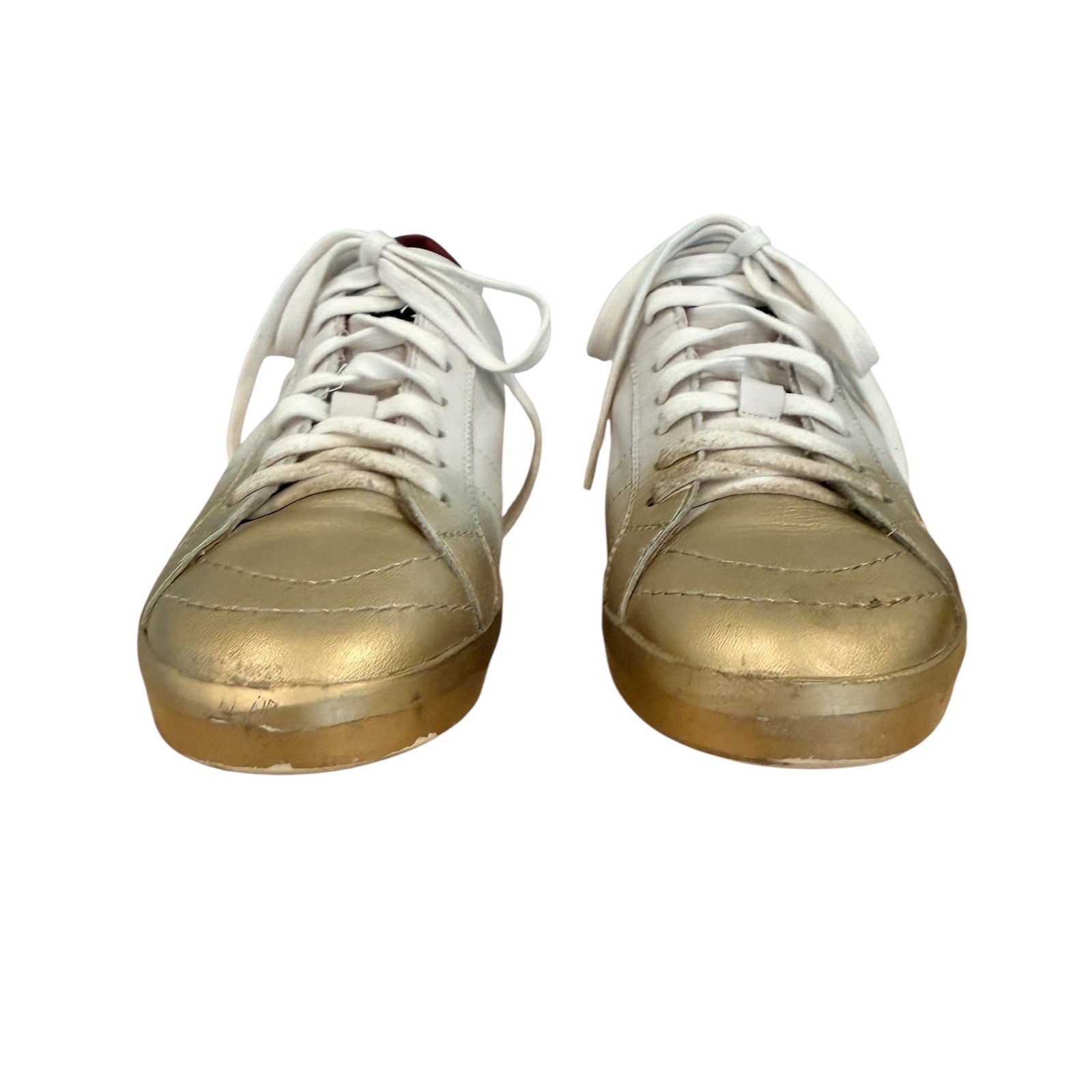 Primabase Forma Sneakers White Gold Red Metallic Distressed Leather Italy 40