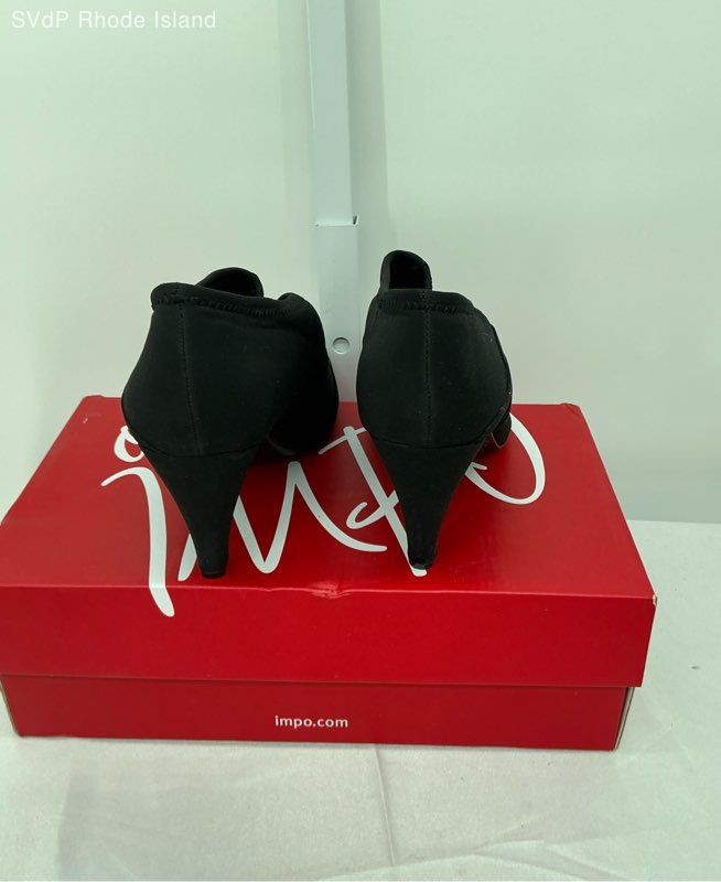 Impo Black Vrinda High Heel Crepe Stretch Dress Shoe Women 8.5