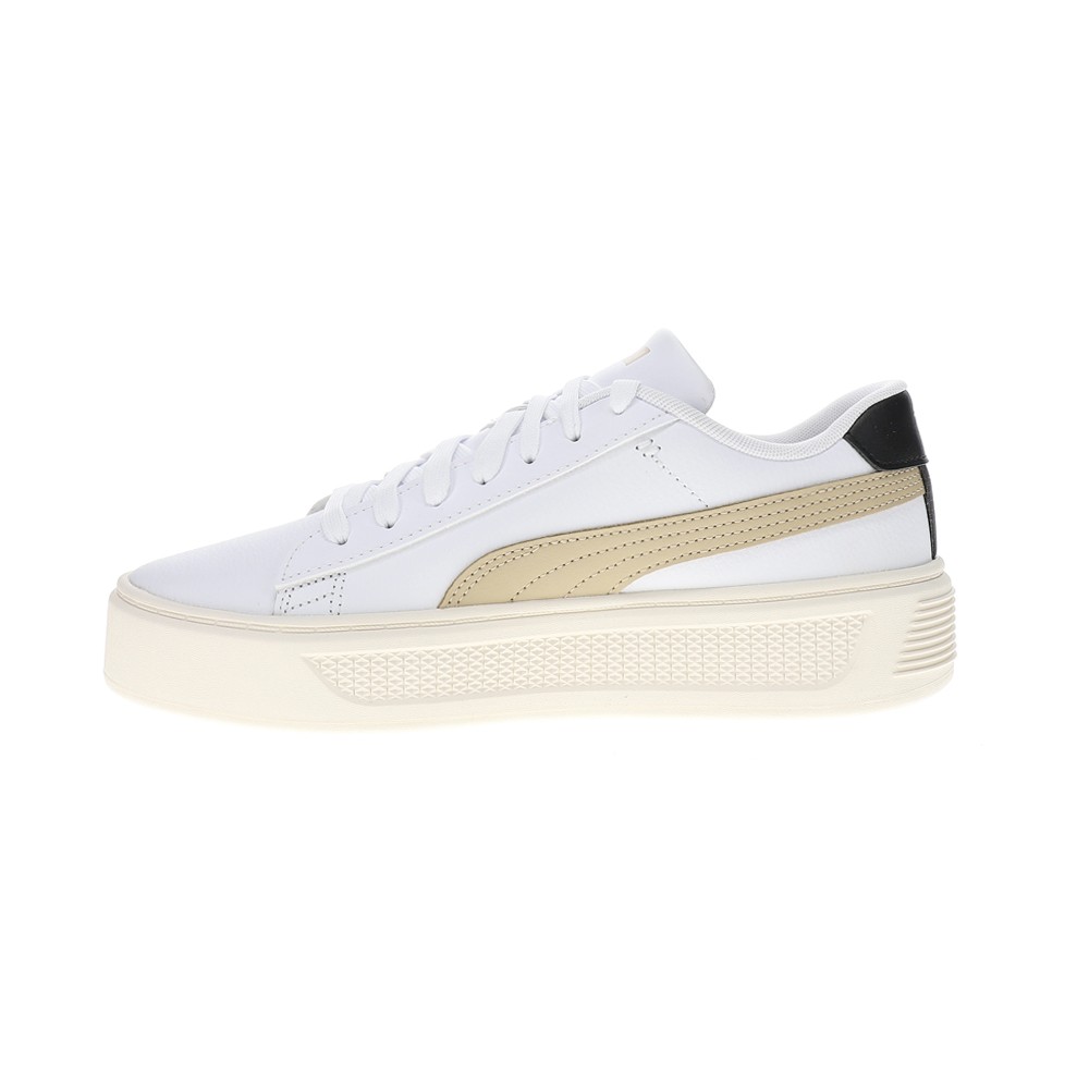 PUMA Smash V3 Platform Lace Up Womens White Sneakers Casual Shoes 39075817
