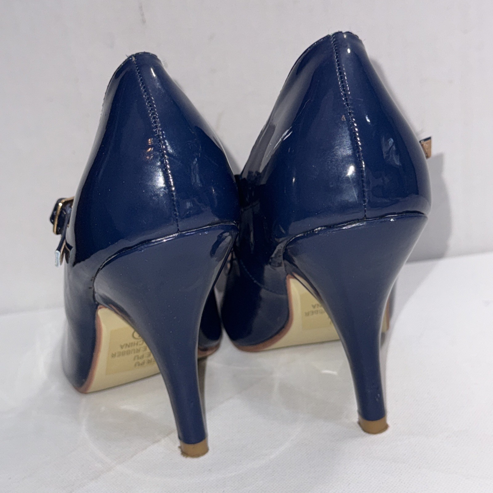 Journee Collection Old Money Business Casual Formal T Strap Stiletto Blue Pumps