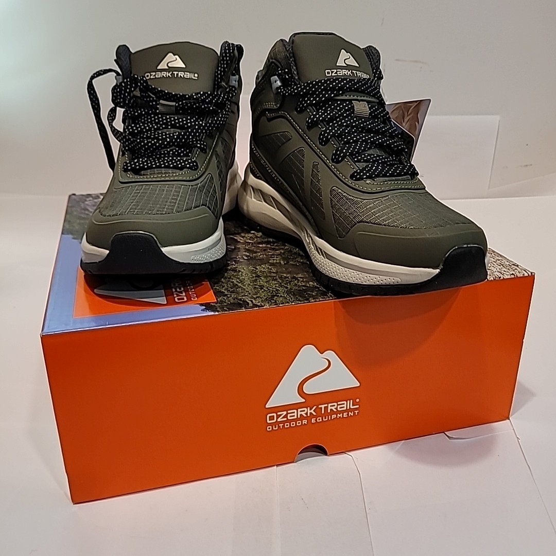 Ozark Trail Women’s Size 7 Olive Leather Waterproof Tech Hiker Boot Shoes NWT