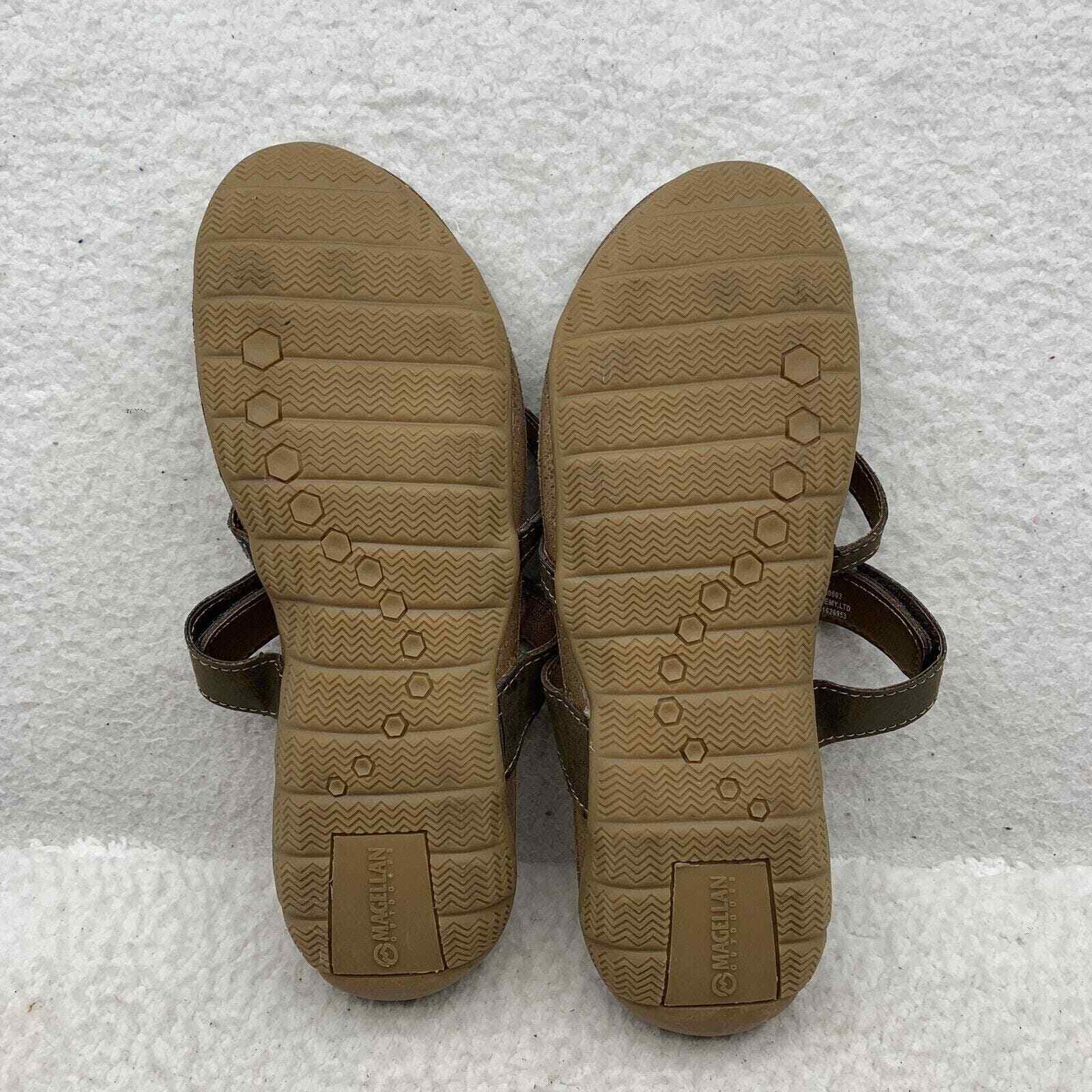 Magellan Outdoors Sandals Womens 11 Strappy Flip Flop Thong Tan Brown Summer
