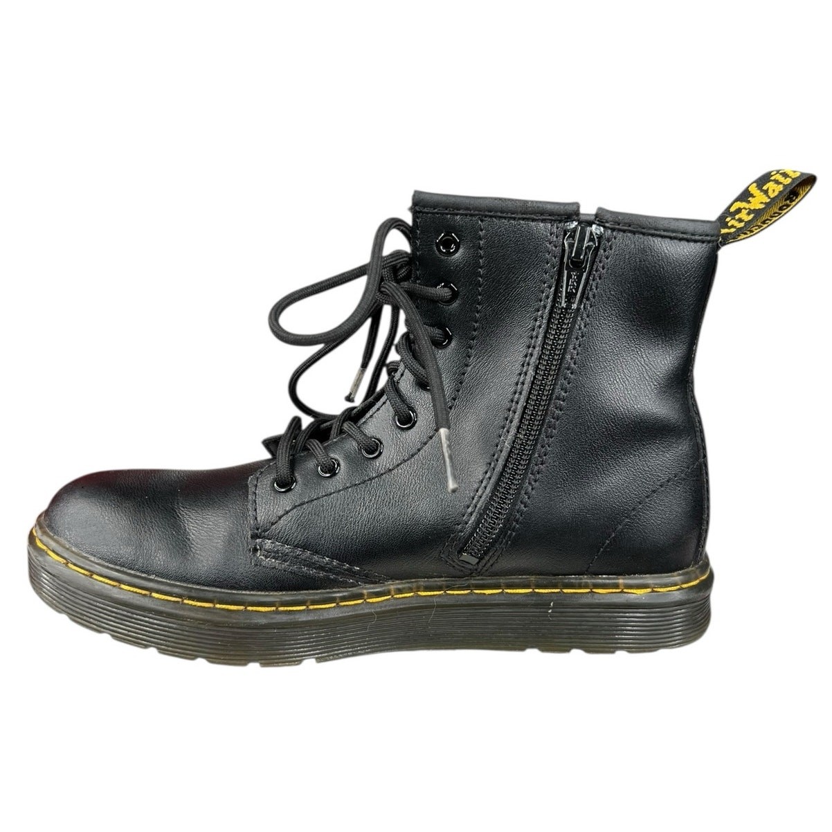 Dr. Martens Unisex Zavala J Black Lace Up Combat Boot Size M 4 W 5