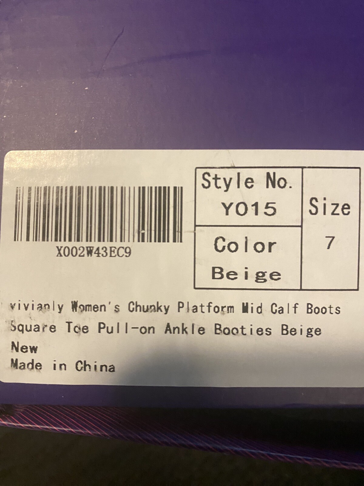 Viviany Women’s Chunky Boots Mid-Calf Size 7