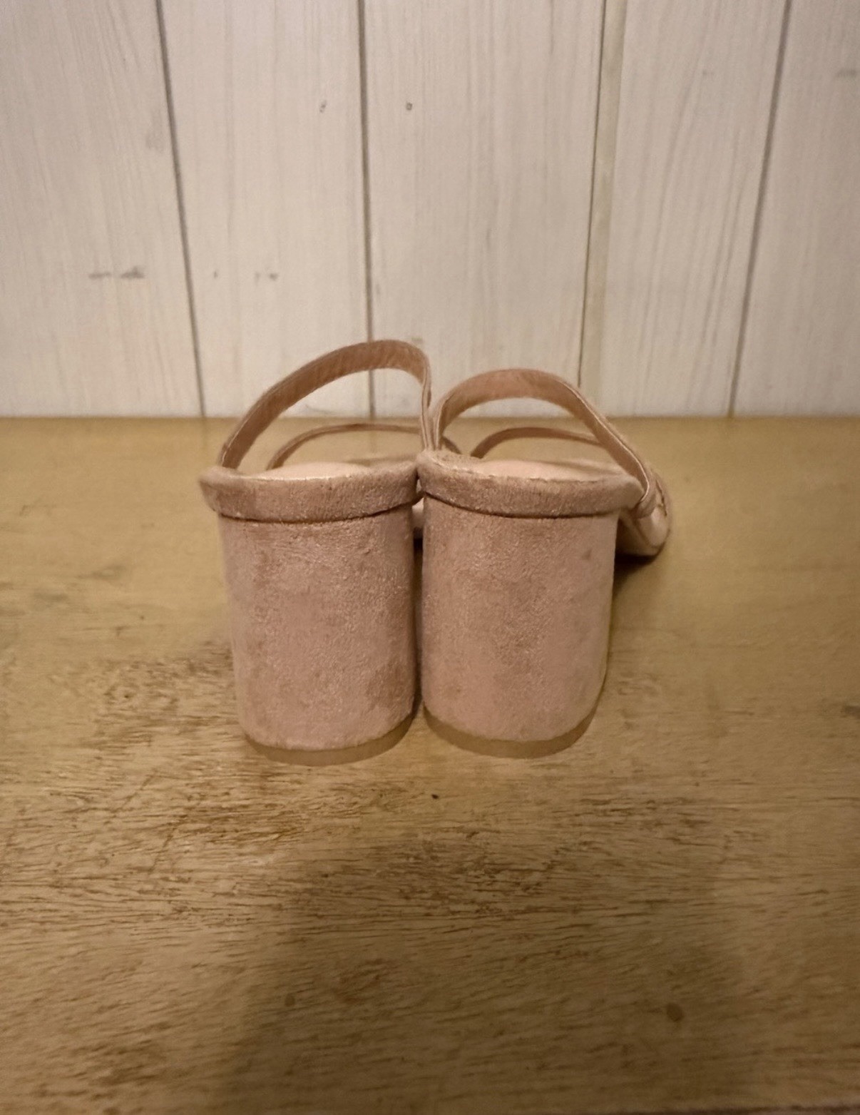 ILLUDE Beige Suede Strappy Block Heel US 10