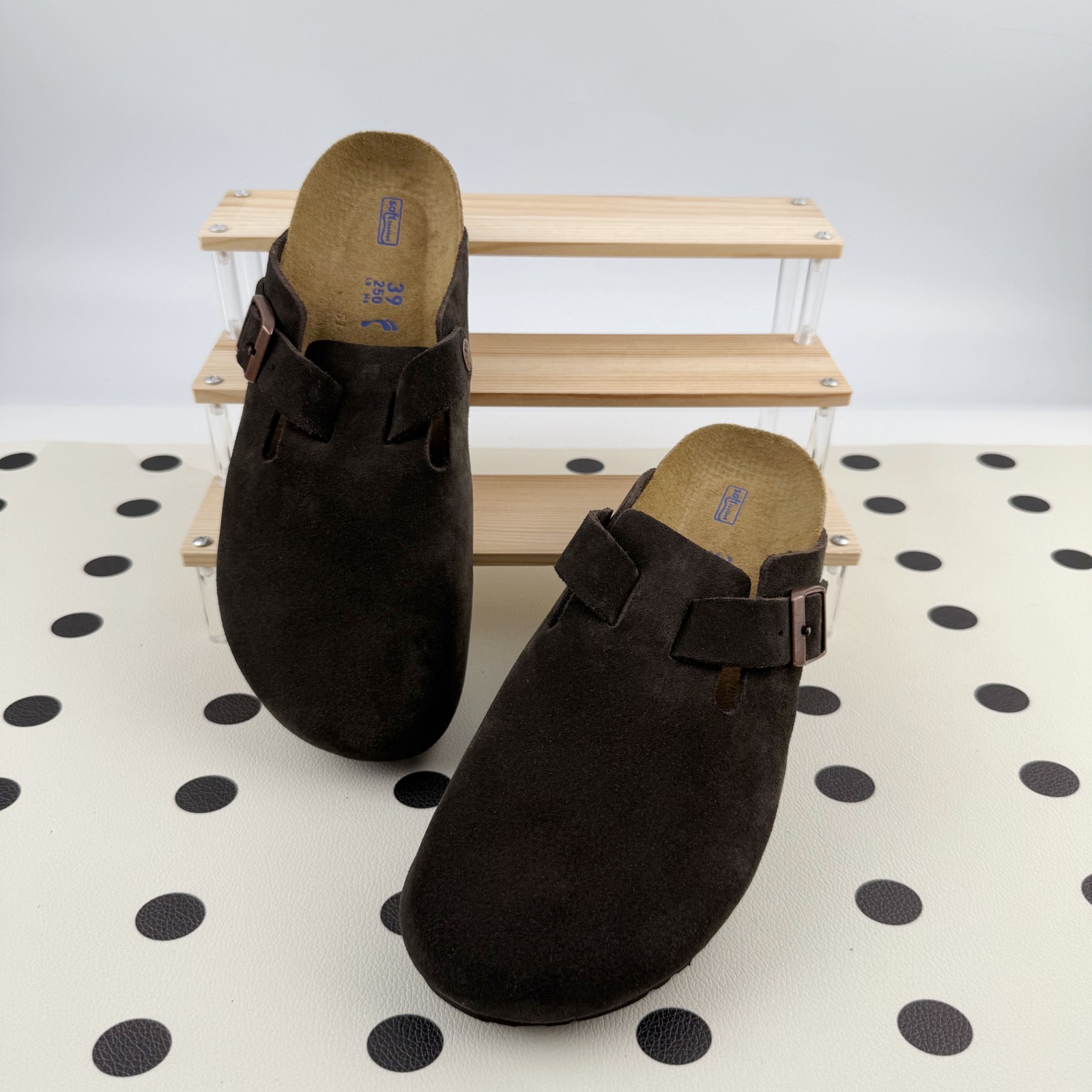 Birkenstock Boston Mocha Suede Leather Soft Footbed Clog Women and Men Shoes