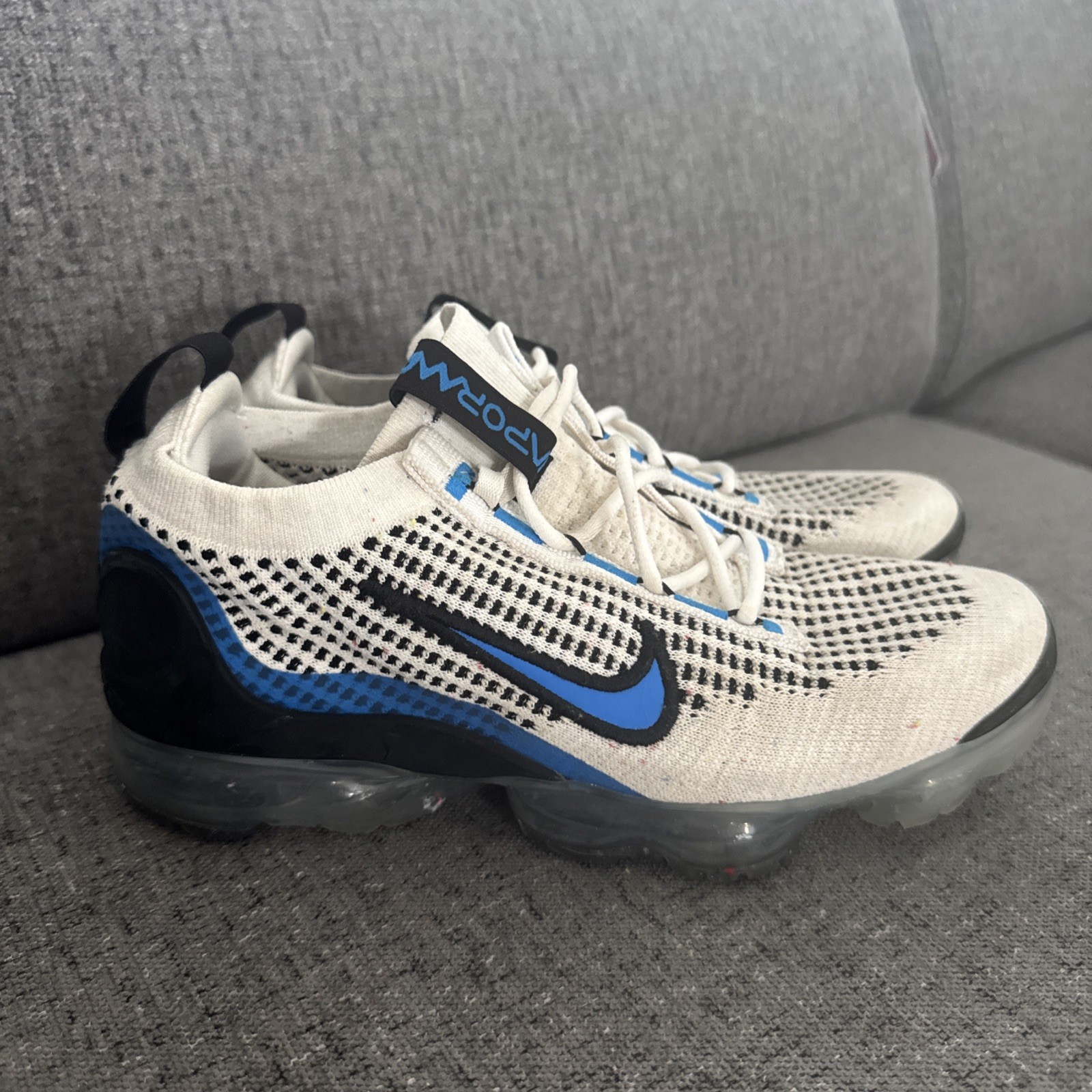 Nike Air VaporMax 2021 Flyknit FK GS White Photo Blue DB1550-101 Men’s Size 4.5Y