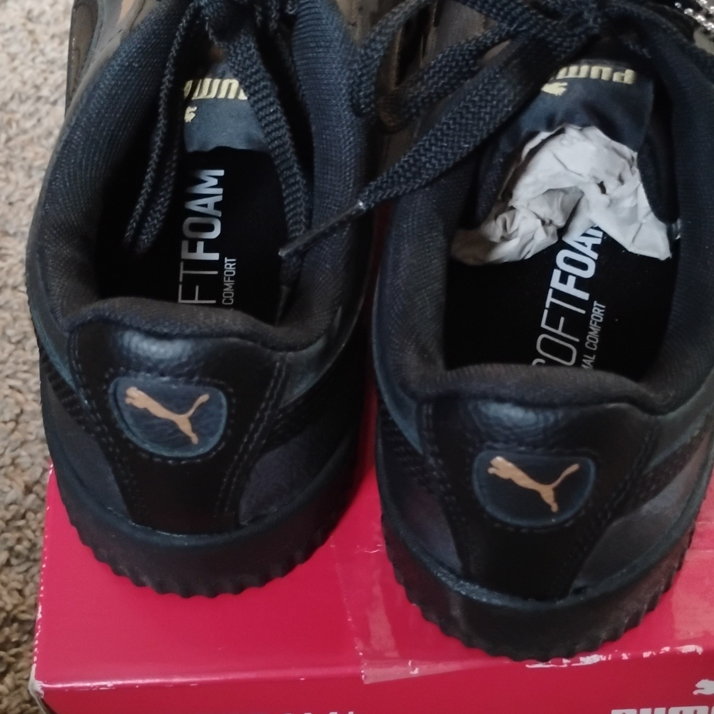 PUMA SoftFoam+ Women’s Black Leather Sneakers US 8.5 EU 39 370325-08