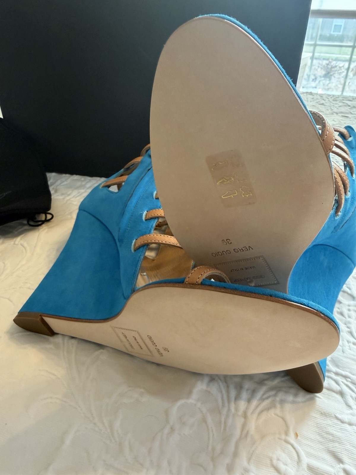 DSQUARED2 S13W205102 34 WEDGE SIENNA CAMOSCIO AZZURRO #9us $769
