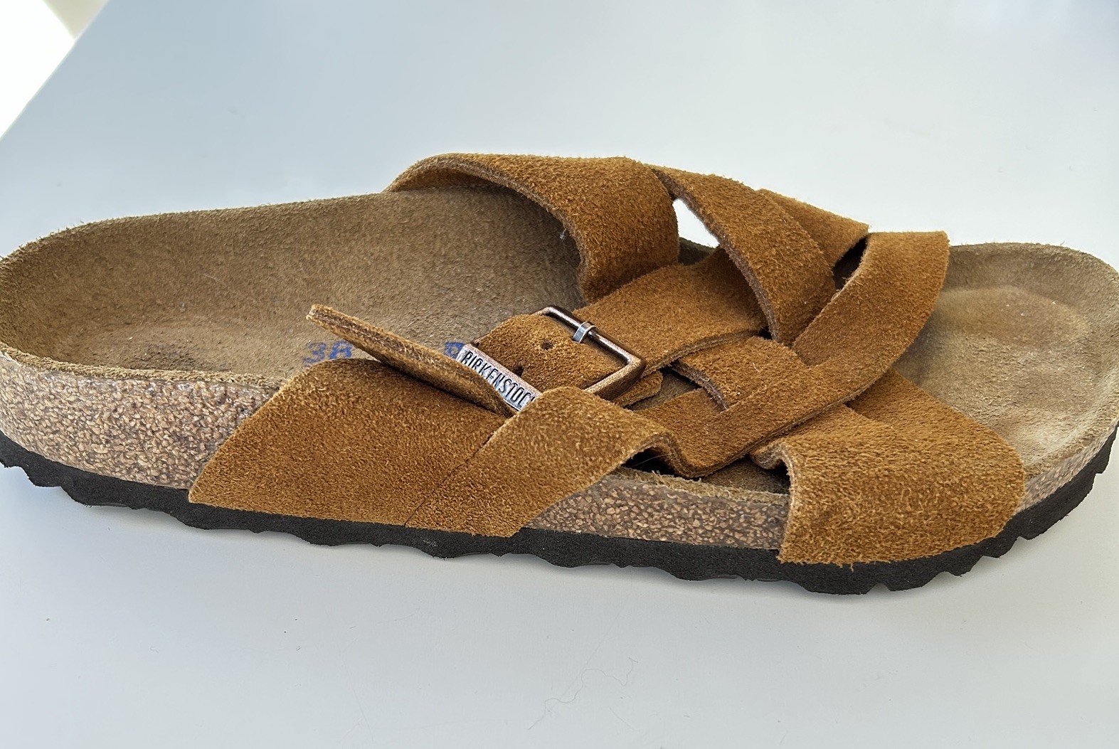 BIRKENSTOCK Lugano Sandals Mink Women’s 38 EU 7-7.5 US Narrow Soft Footbed EUC