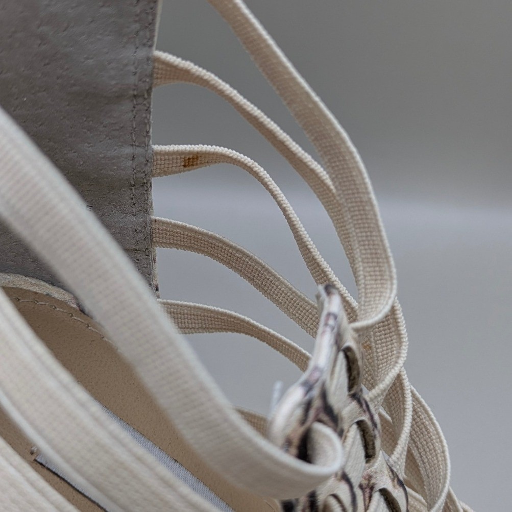 Steve Madden Pilarr Caged Strappy Stiletto Beige Faux Snake Skin Size 7.5