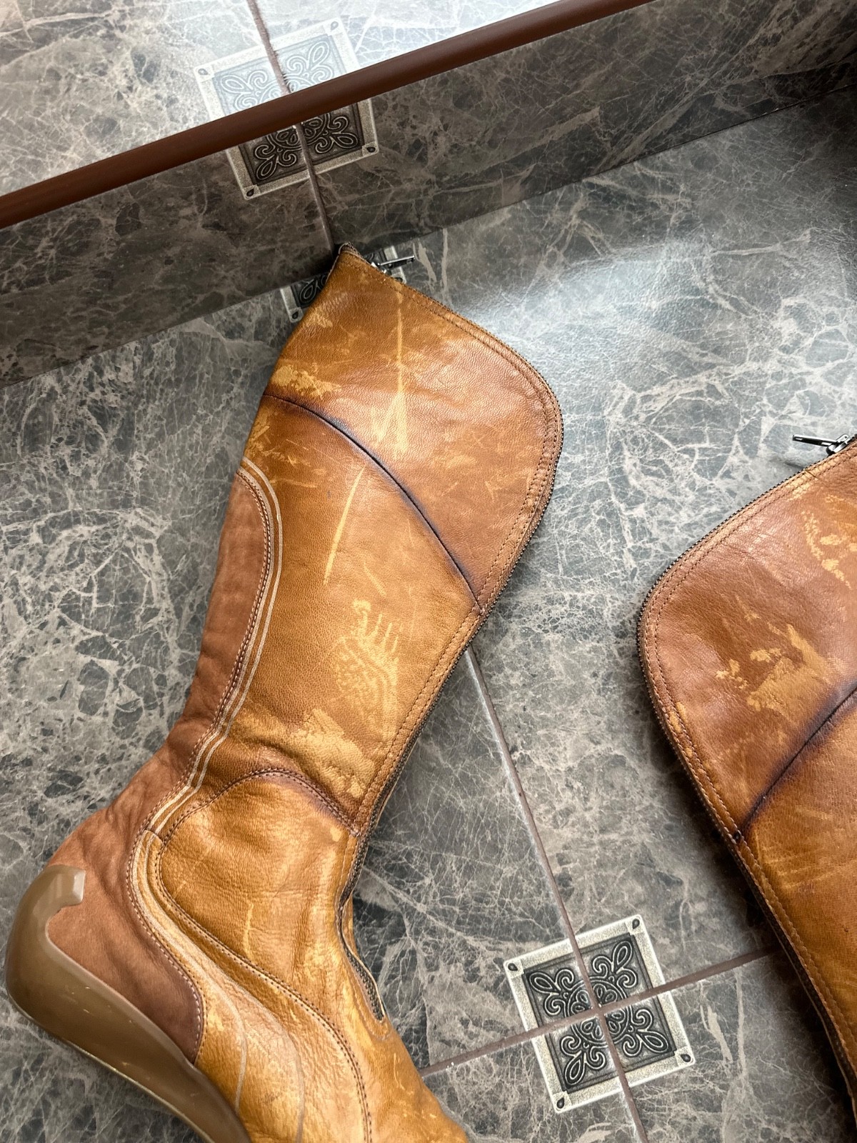 Vintage Puma x Alexander McQueen Leather Knee High Boots EU 37 US 6.5 Sample Rar