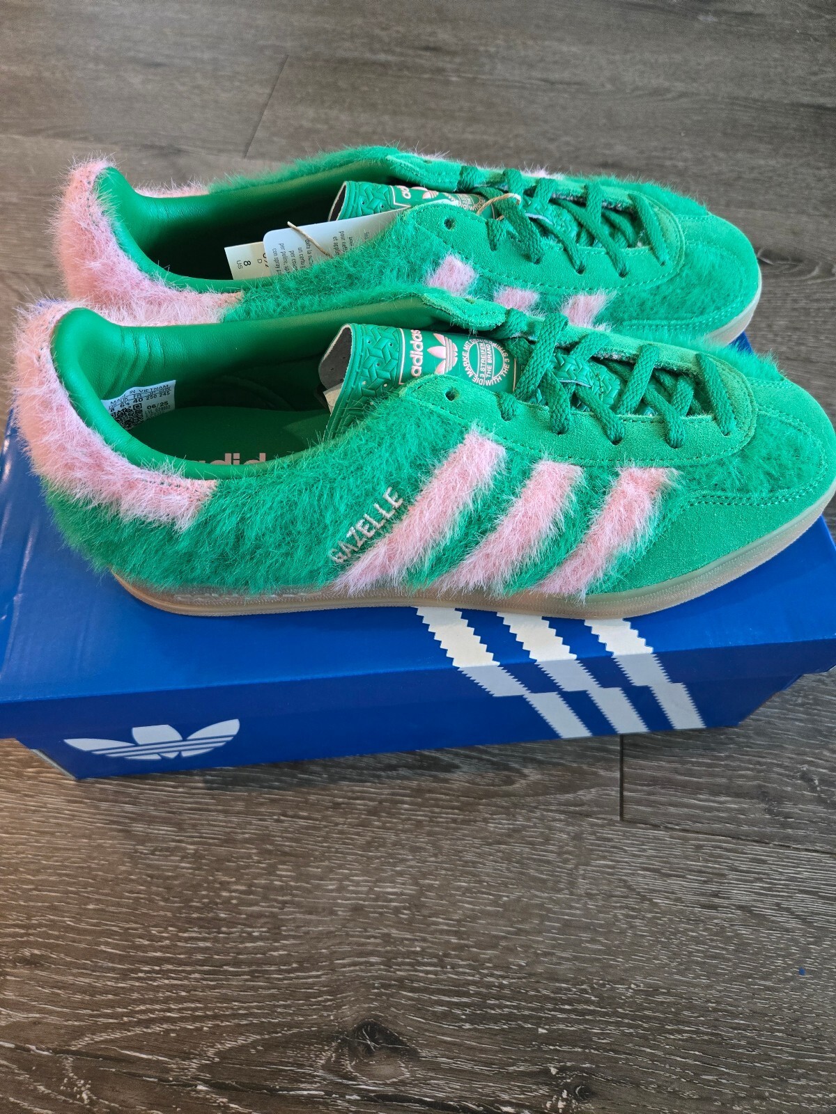 adidas Gazelle Indoor W Fuzzy Green Pink Gum Women’s Size 8 JP8342 NIB
