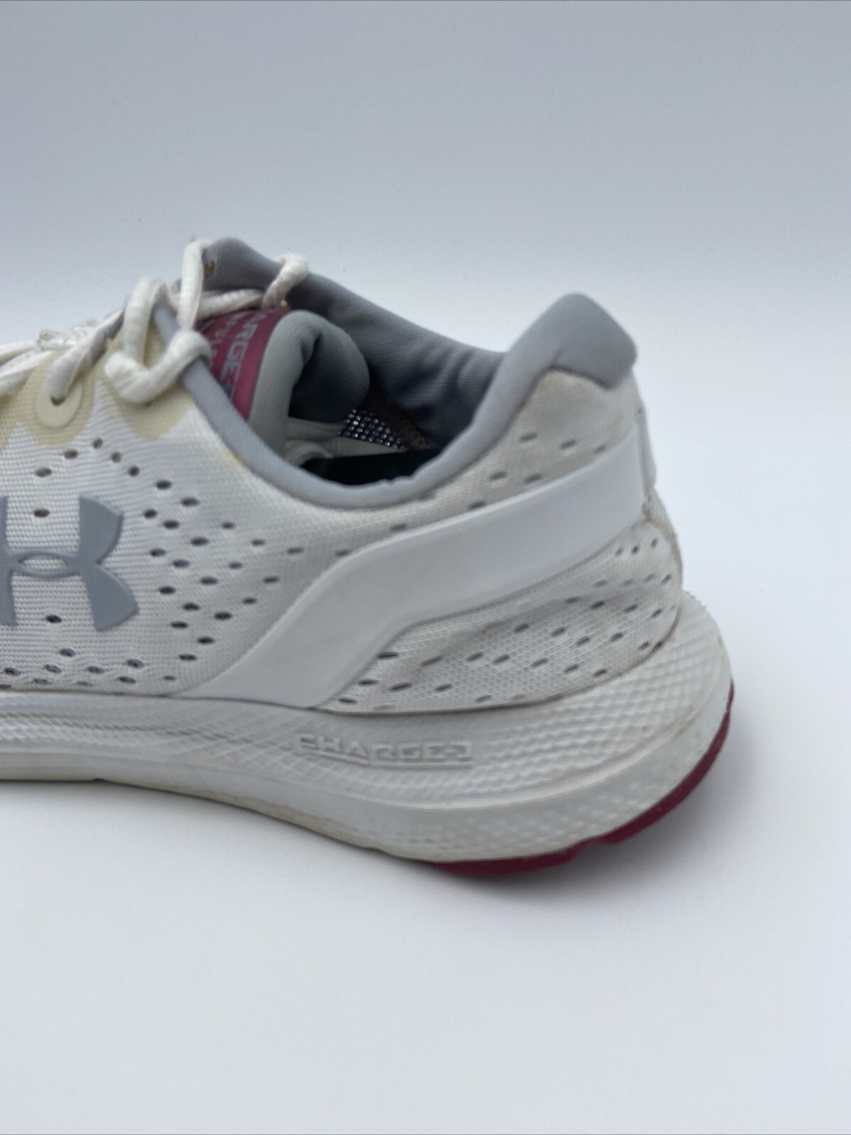 Under Armour Womens Charged Impulse White Athletic Shoes 9 Medium (B,M) #Y