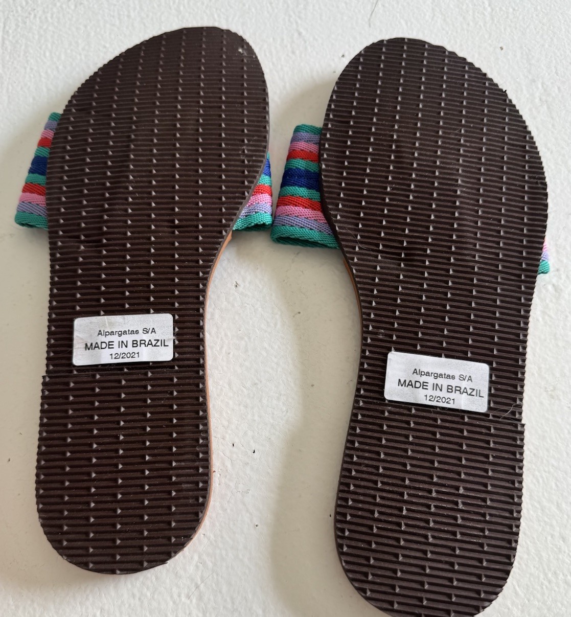 Havaianas You Malta Mix Multicolored Stripe Slide Sandals Women’s 9/10 W US New!