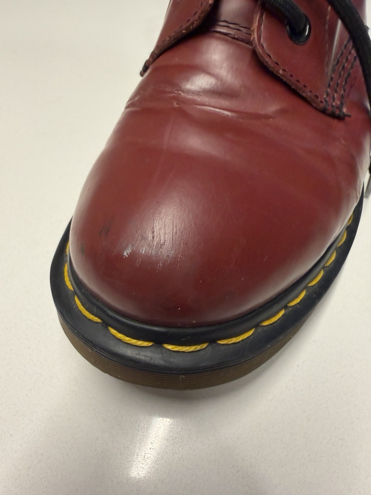 Dr. Martens 1460 Burgundy Leather Combat Boots AW004 – Cherry Red, Womens US 8
