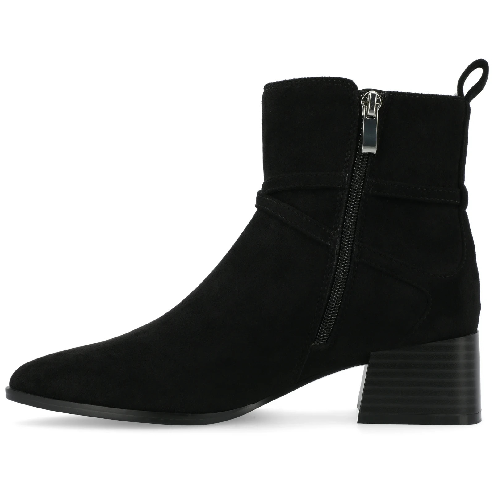 Journee Collection Women’s Tru Comfort Foam Wide Width, Black Suede, US 8 WD