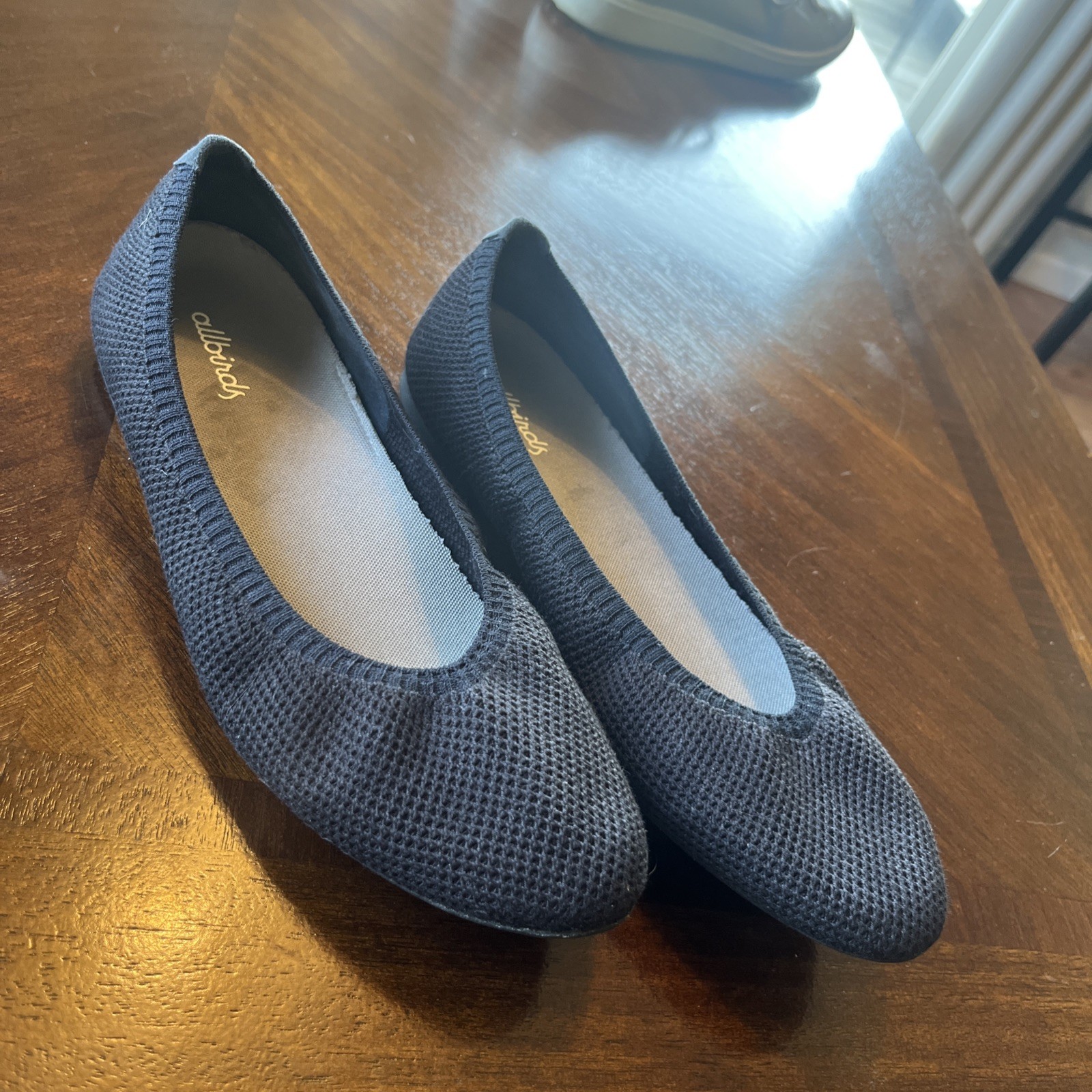 Allbirds Women’s Tree Breezers Casual Slip On Ballet Flat Heathered Black Size 7