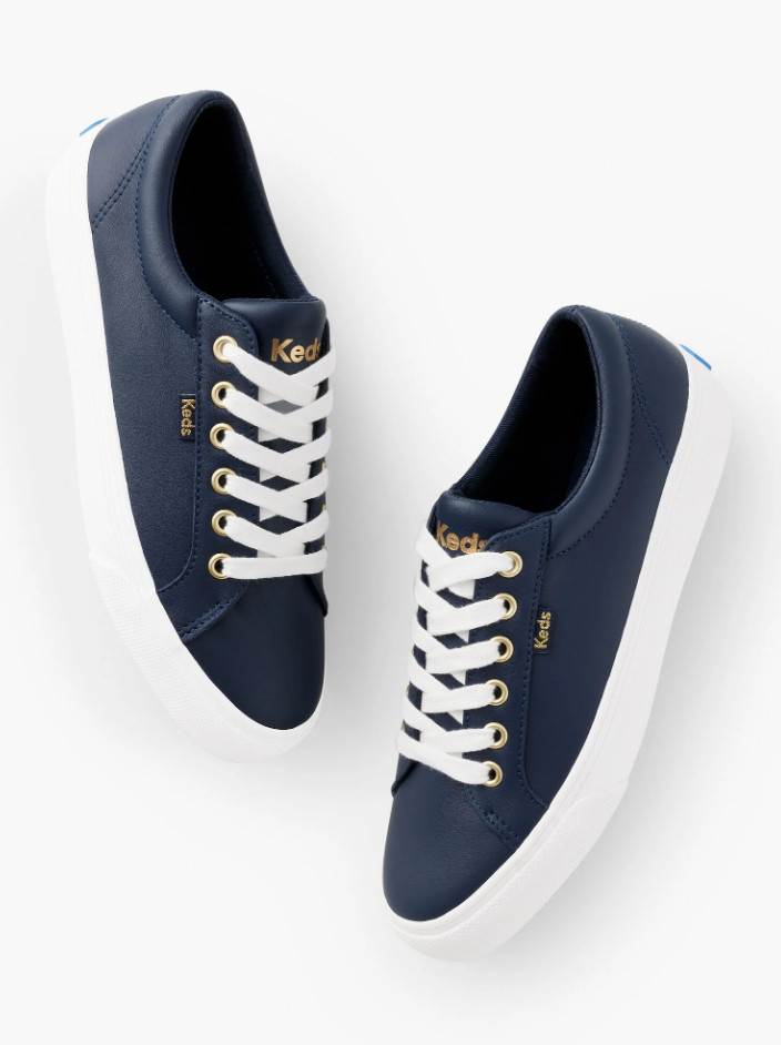 Keds® Jump Kick Leather Sneakers – INDIGO BLUE NEW