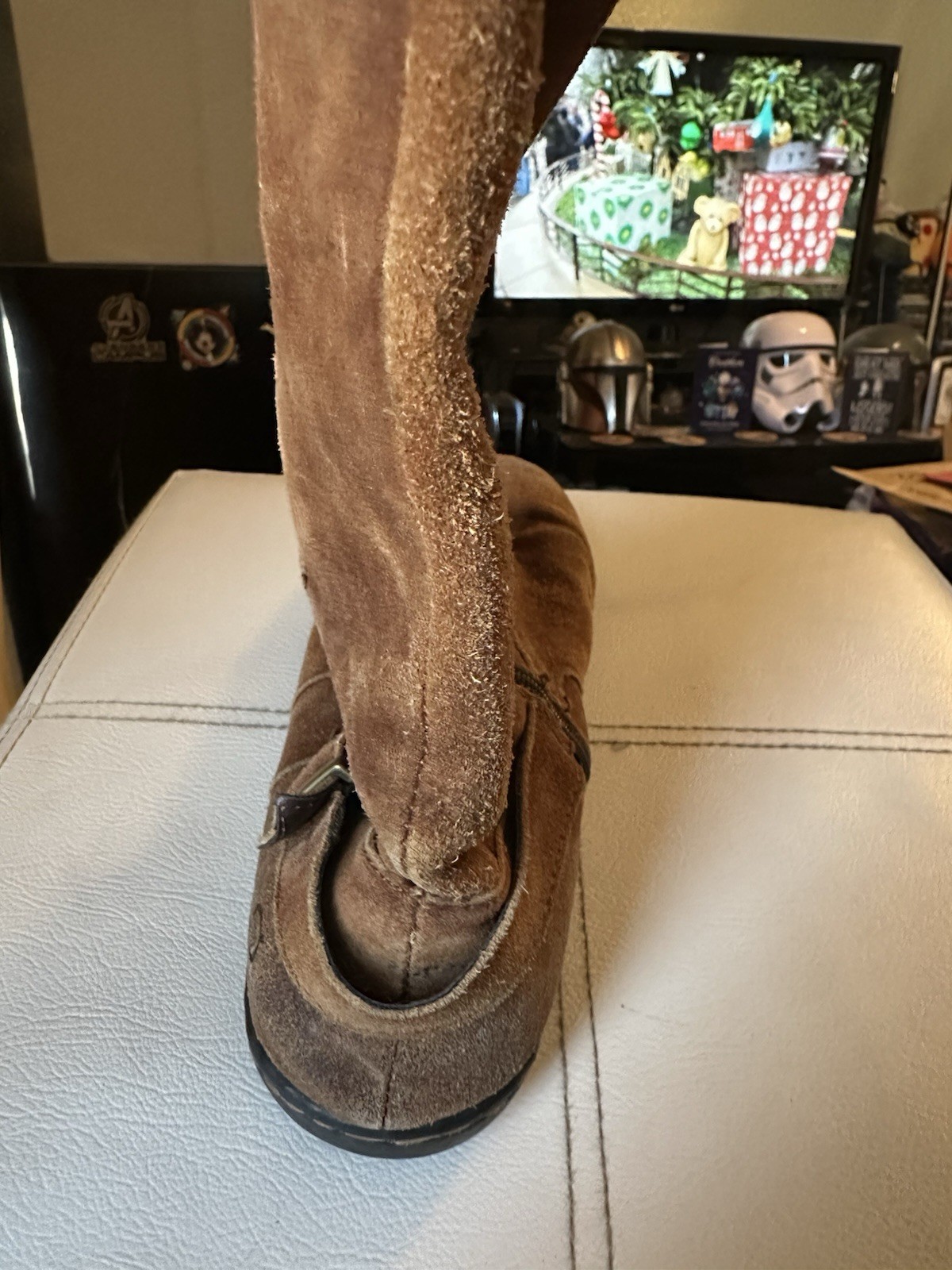 Born F35526 Women’s 11M Tall Brown Leather Boots Knee High Buckle Slouch Zip