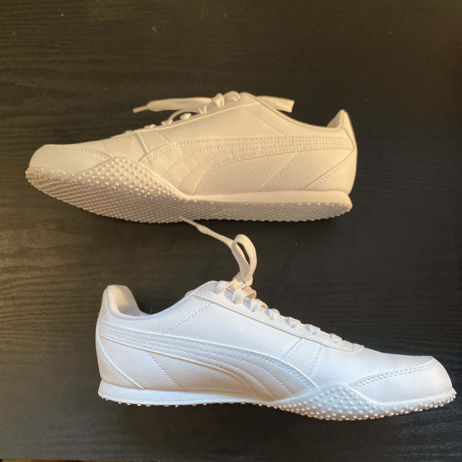 PUMA Bella SL 9 SoftFoam+ Triple White Low Top Leather Sneakers 380663-02